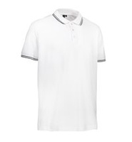 Männer Polo Pique Kontrast weiße ID, weiß