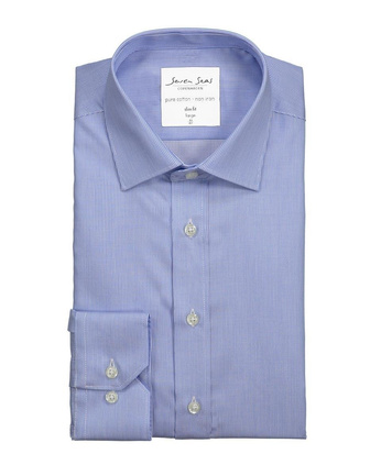 Feiner Twill kalifornialong Ärmeln schlanke fit hellblaue Marke, blau