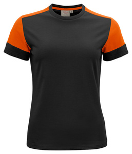 Moderne Prime T Lady T-Shirt der Marke Printer - Schwarz - Orange