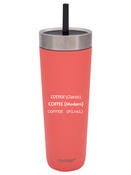 Kubek termiczny ze słomką Luxe Tumbler 720ml z grawerem - Coral