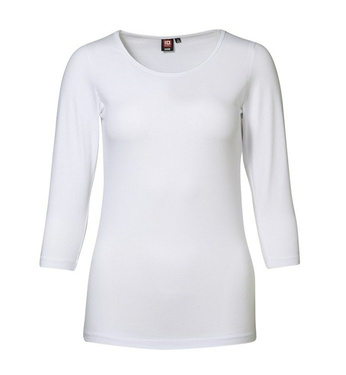 T-Shirt mit Stretch 3/4-Ärmeln von ID, weiß