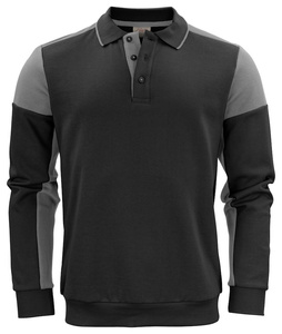 Zweifarbiger Polo-Stil Prime Polosweater von der Marke Printer - Schwarz - Grau.