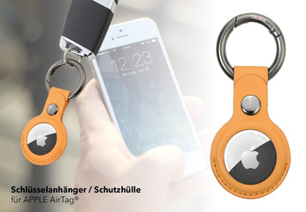 keychain for keys TROIKA airtag cover - yellow.