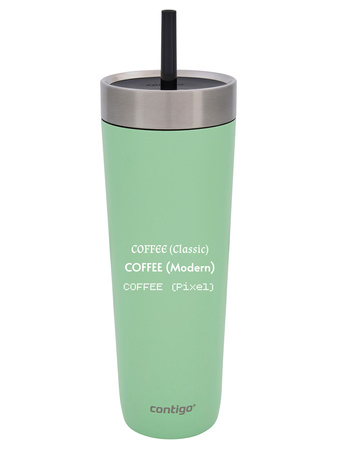 Thermal mug with straw Luxe Tumbler 720 ml with engraving - Cucumber