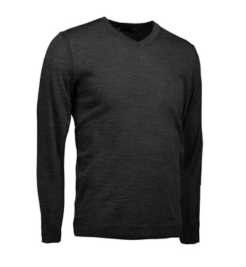 Men's business sweater V-Neck Charcoal Melange brand ID, graphite