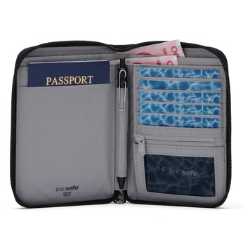 Herren-Geldbörse mit Diebstahlsicherung und RFIDsafe compact travel organizer technology - schwarz - nach der Ausstellung