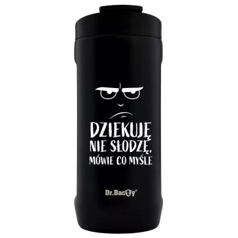 Coffee thermal mug Dr.Bacty Notus Thank you, no sugar - black