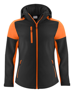 Softshell mit abnehmbarer Kapuze Prime Softshell Lady von der Marke Printer - Schwarz - Orange.