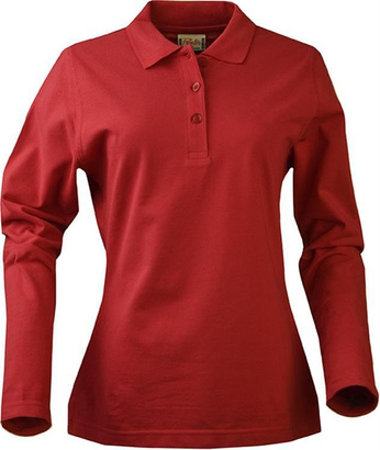 Women's Surf Lady L/S Polo Shirt by Printer - Red.