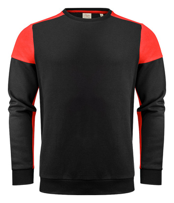 Zweifarbiger Prime Crewneck Hoodie der Marke Printer - Schwarz - Rot.