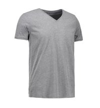 Core V -Neck Tee Grey Melange Brand ID - Grau