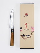 Exklusives Aka Tori Kyoto Olive 5" Allzweckmesser aus Damaszener Stahl – Business-Geschenk mit Gravuroption