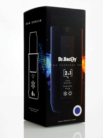 Kaffee Thermalbecher, Dr. Bacty Notus von ihrem Ehemann - marineblau