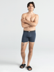 Men's quick-drying SAXX VIBE Boxer Briefs with patterned waistband - navy blue.