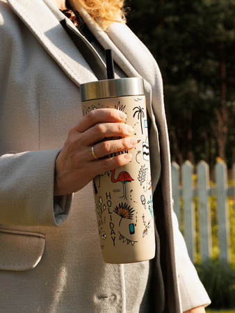 Thermobecher mit strohhalm Contigo Luxe Tumbler 720ml - Summer - Brown Sugar