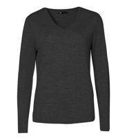 Ladies' Pullover V-New Charcoal Melange