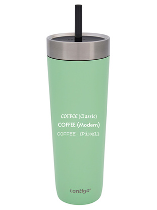 Kubek termiczny ze słomką Luxe Tumbler 720ml z grawerem - Cucumber