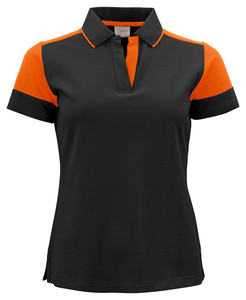 T-Shirt Polo Prime Polo Lady von der Marke Printer - Schwarz - Orange.