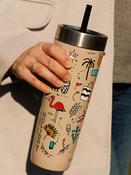 Thermal mug with straw Contigo Luxe Tumbler 720 ml - Summer - Brown Sugar