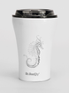 Eine Tasse mit Gravur Dr.Bacty Apollo Seepferdchen - weiß