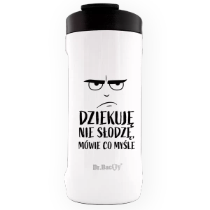 Kubek na napoje Dr.Bacty Notus 360 ml - Dziękuje, nie słodzę - biały