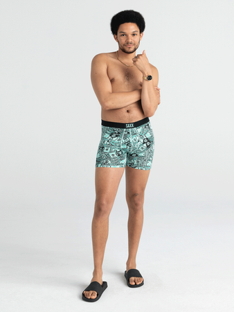 Men's quick-drying SAXX VIBE Boxer Briefs - green dollars.