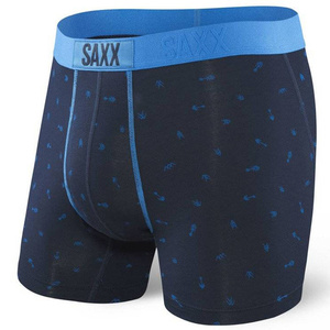 Men's quick-drying SAXX VIBE Boxer Briefs with arrows - navy blue.