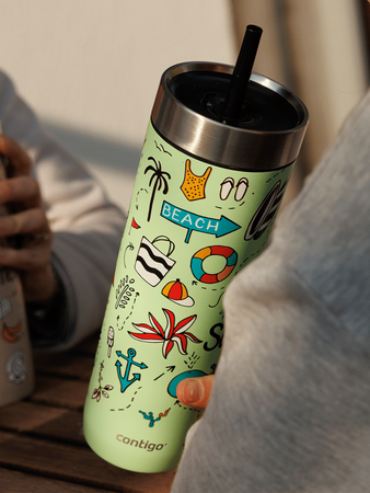 Thermobecher mit strohhalm Contigo Luxe Tumbler 720ml - Summer - Cucumber