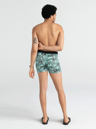 Men's quick-drying SAXX VIBE Boxer Briefs - green dollars.