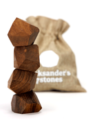 Klocki drewniane dla dorosłych – układanka antystresowa Aleksander Seven Stones, drewno tekowe