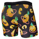 Men's sports boxer briefs SAXX VOLT Boxer Brief with pineapple and hula hoop - black.