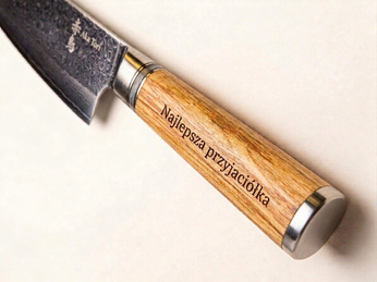 Aka Tori Damaszener-Chefmesser 8" mit Gravur - Kyoto Olive