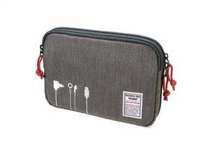 TROIKA business tech pouch 2 cable organizer - graphite.