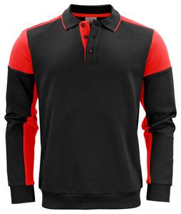 Zweifarbiger Polo-Stil Prime Polosweater von der Marke Printer - Schwarz - Rot.