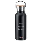 Dr.Bacty Iris 500 ml Thermoflasche - schwarz - personalisiert graeremark