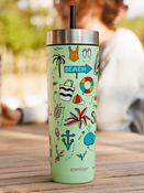 Thermal mug with straw Contigo Luxe Tumbler 720 ml - Summer  - Cucumber