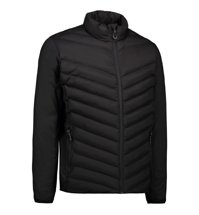 Men's quilted jacket stretch black brand, black