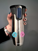 Kubek termiczny Contigo West Loop 2.0 470ml - Ptaszkowe love - Stalowy