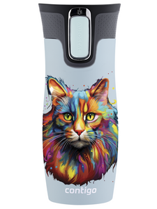 Contigo West Loop 2.0 470ml Thermalbecher - Blaue Matte - Katze