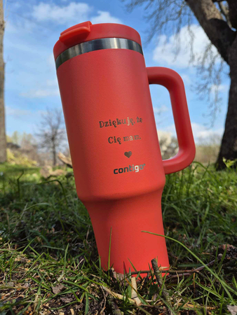 Becher mit Thermalwasser mit Gravur Streeterville Tumbler 1200 ml - Coral