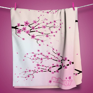 Beach towel quick-drying double-sided Dr.Bacty 70x140 - cherry blossom.