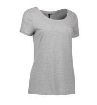 Core O -Neck Tee Damen Grey Melange Brand ID - Grau