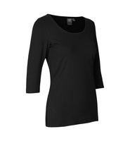 T-shirt stretch, rękaw 3/4, damski ID - Czarny