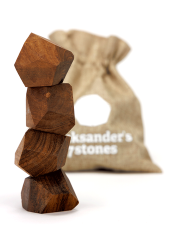 Klocki drewniane dla dorosłych – układanka antystresowa Aleksander Seven Stones, drewno tekowe