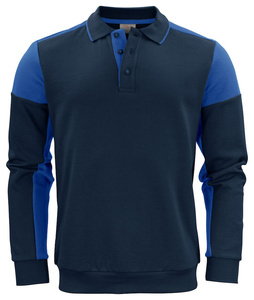 Zweifarbiger Polo-Pullover Prime Polosweater von der Marke Printer - Dunkelblau - Blau.