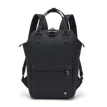 Kleiner diebstahlsicherer Damenrucksack Pacsafe Citysafe CX Econyl® – schwarz