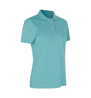 Polo shirt, ecological, women's, brand ID - Turquoise