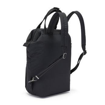Kleiner diebstahlsicherer Damenrucksack Pacsafe Citysafe CX Econyl® – schwarz