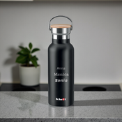 Dr.Bacty Iris 500 ml Thermoflasche - schwarz - personalisiert graeremark