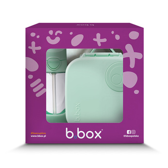 B.Box Zestaw Mini Lunchbox + Butelka tritanowa ze słomką 450ml Spearmint